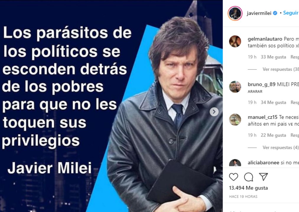 Javier Milei anunció que será candidato a diputado nacional - ADNSUR - El  polémico y mediático economista se postulará para ser representante de la  Ciudad de Buenos Aires, en la lista del