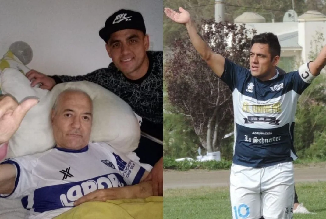 Un jugador de Newbery visitó a un abuelo fanático del "Lobo" en un geriátrico de Comodoro