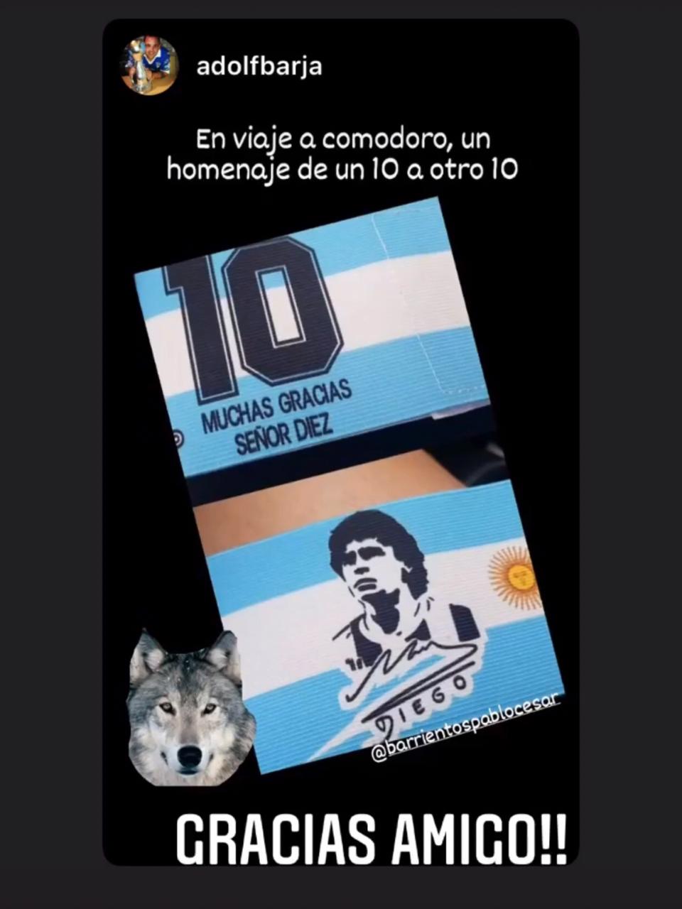 "Pitu" Barrientos y una cinta de capitán dedicada a Maradona