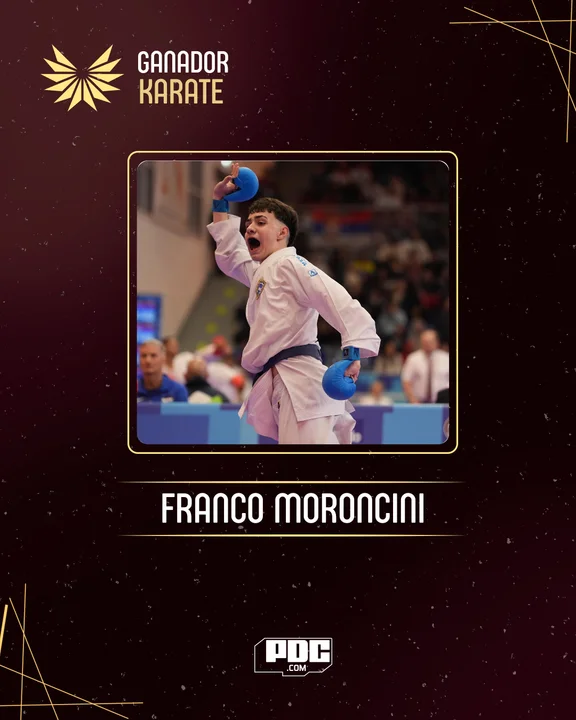 Franco Moroncini es el ganador del premio Pasta de Campeón en karate