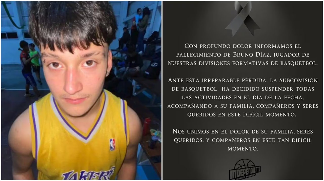 Un joven jugador de basquet murió mientras miraba un entrenamiento