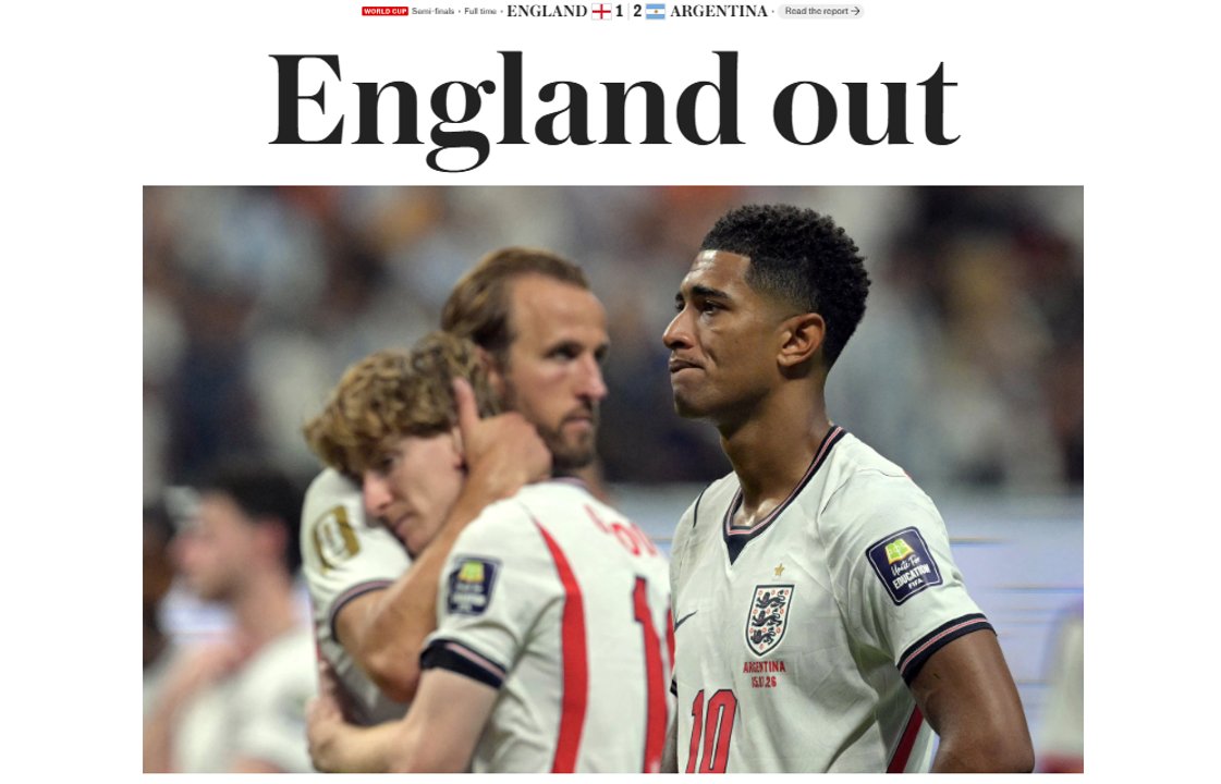 Reacciones de medios británicos tras la semifinal entre Inglaterra y Argentina