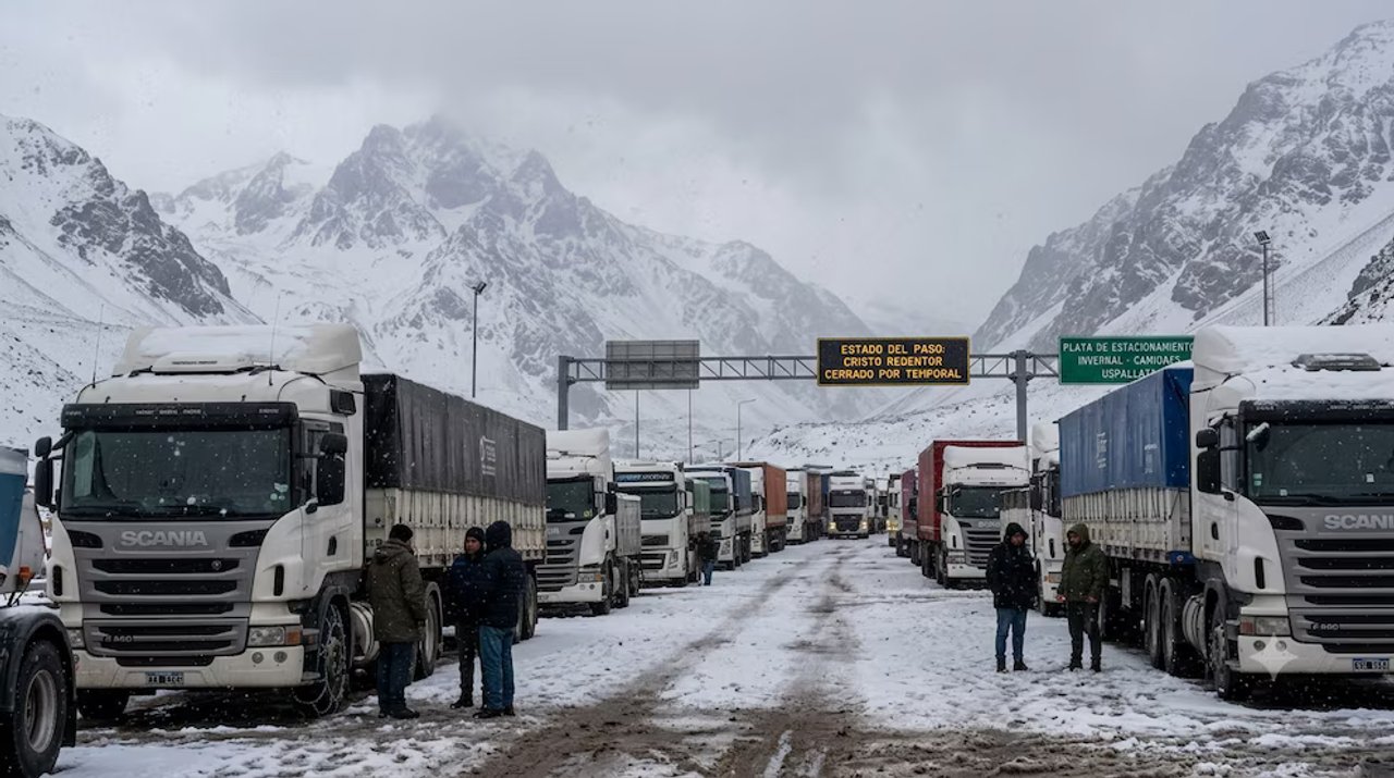 Cierre del Paso Cristo Redentor: 1.550 camiones varados esperan reapertura