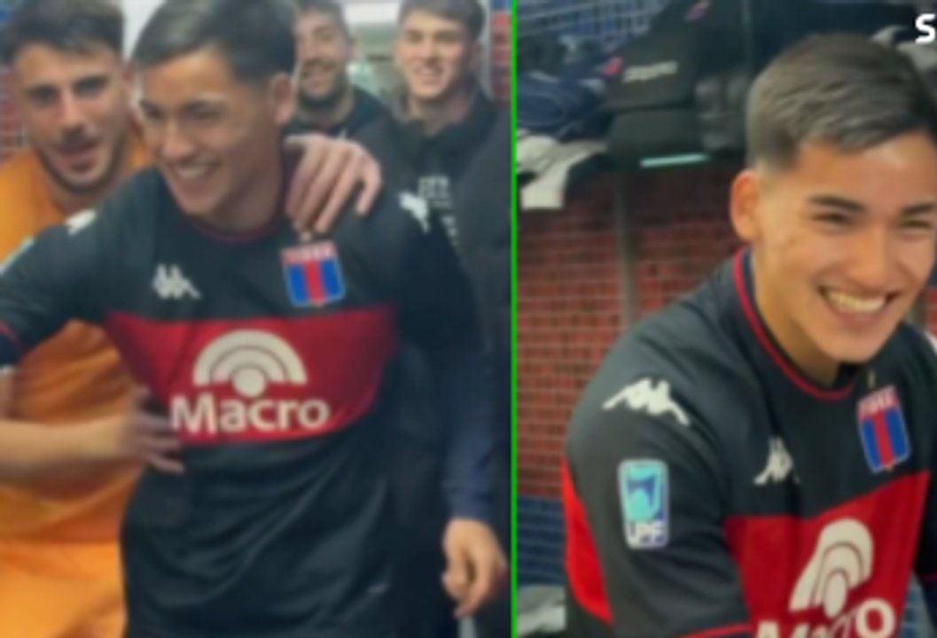 Ian Subiabre celebra el triunfo de Tigre ante su exclub River