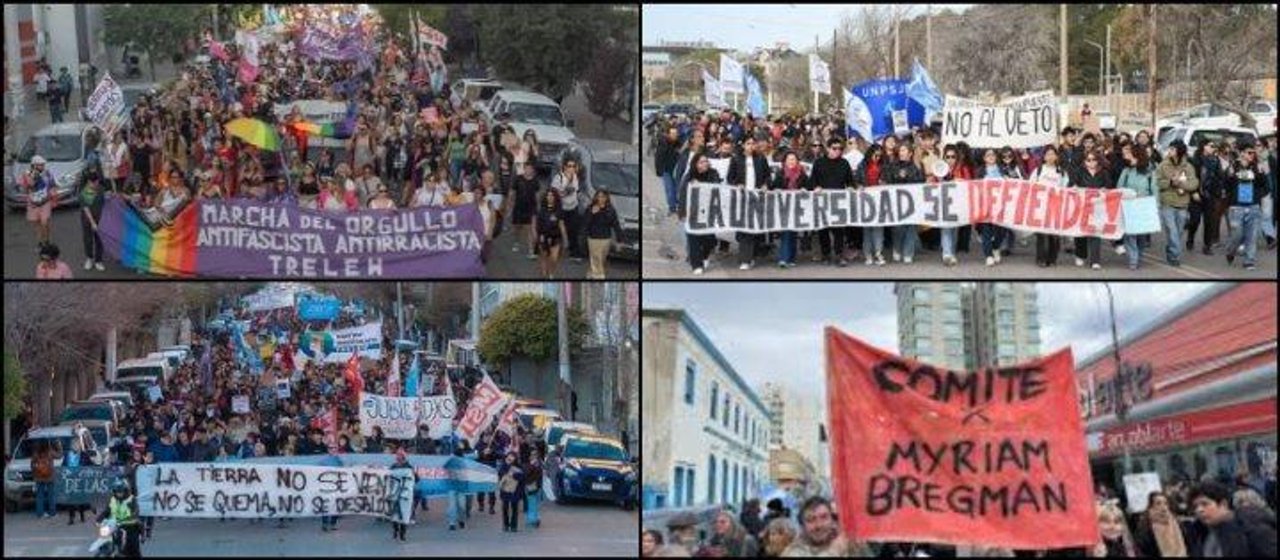 Marcha de la Bronca contra el Gobierno nacional en Chubut