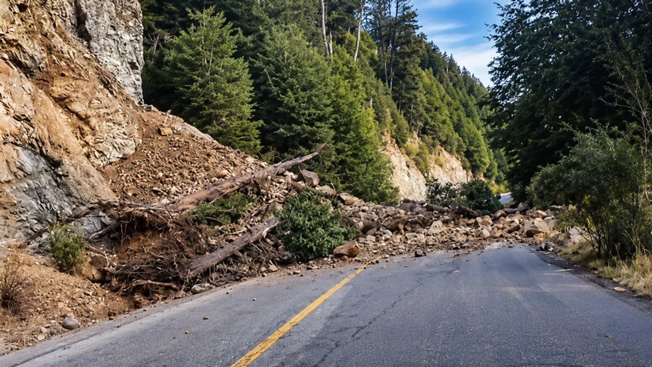 Corte en la Ruta 40 por un derrumbe en la zona del Lago Guillelmo