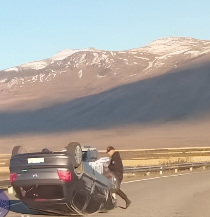 Accidente en Ruta 11: dos hombres hospitalizados tras volcadura en Santa Cruz