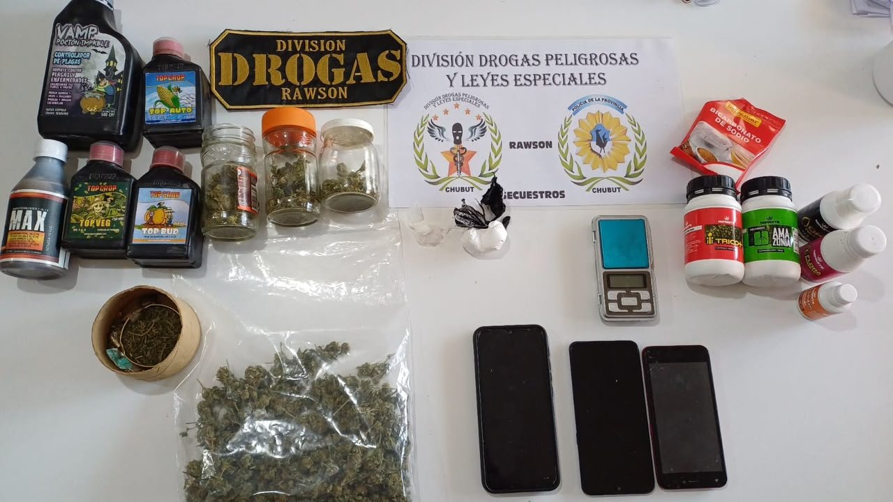 Desmantelan un punto de venta de drogas en Rawson, Chubut