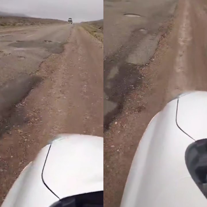 Dificultades en la Ruta 25 de Chubut por pozos y baches