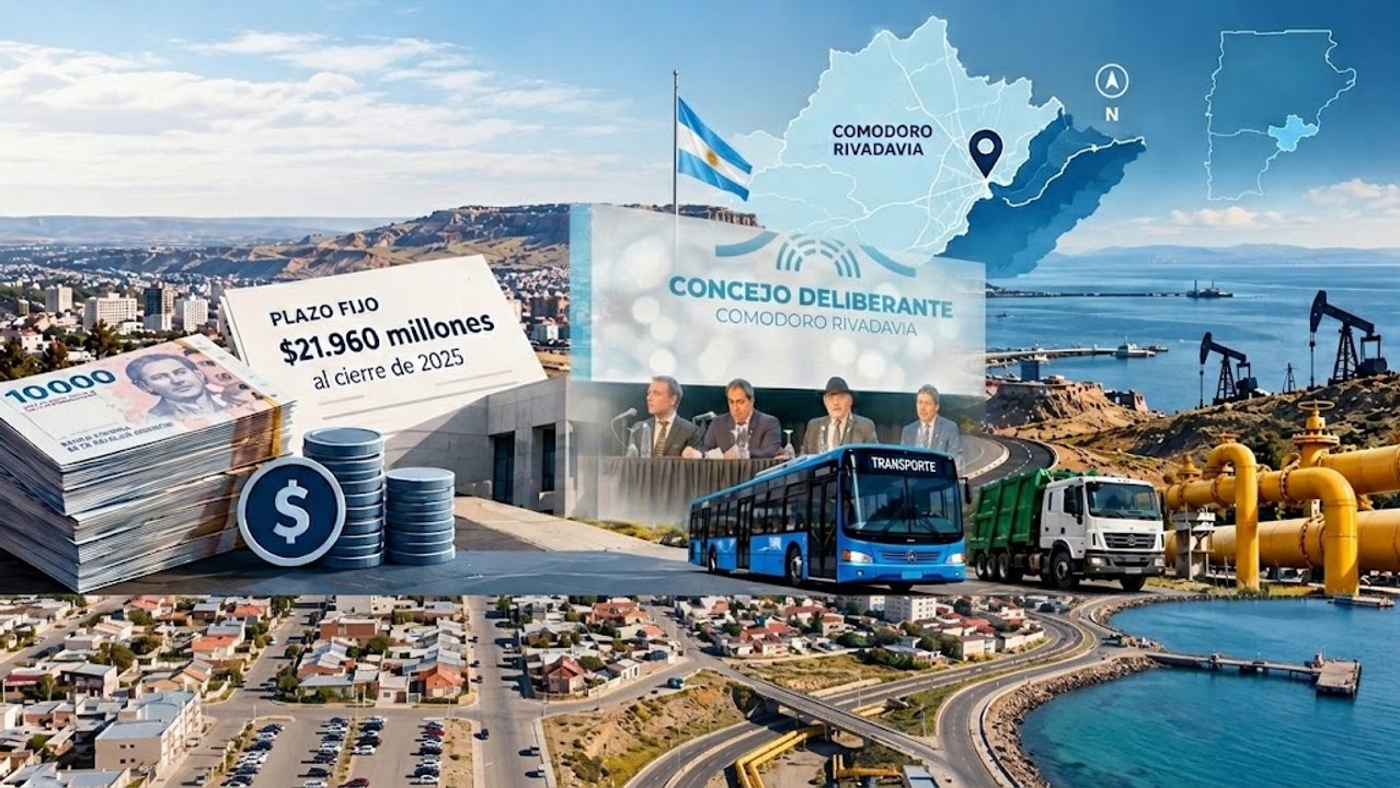 Comodoro Rivadavia mantiene ingresos por $21.960 millones en plazo fijo