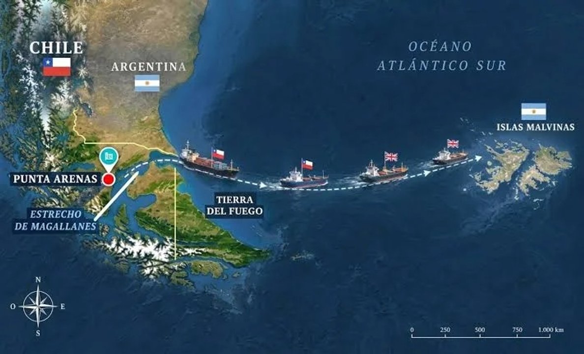 El buque Danstar reabre ruta entre Chile y Malvinas y desafía la estrategia de Milei